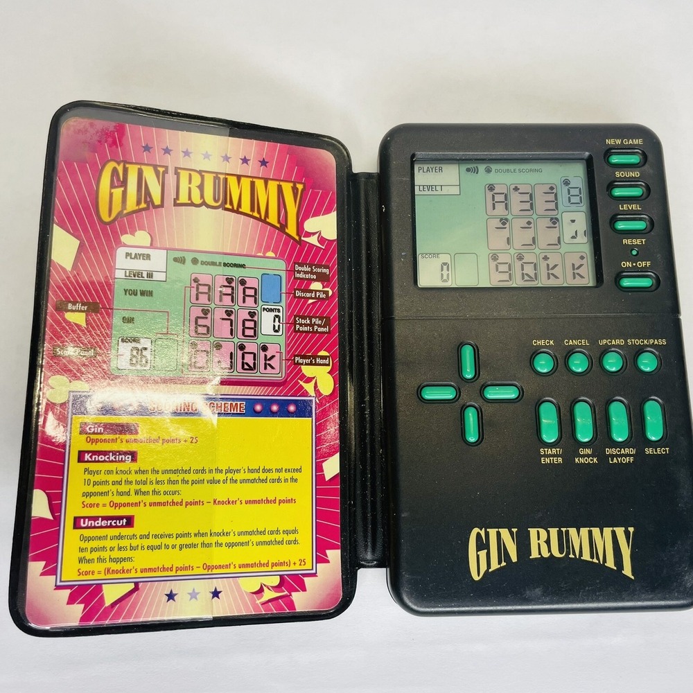 Radio Shack Gin Rummy Handheld Micro Games Of America Vintage Working‎ Condition